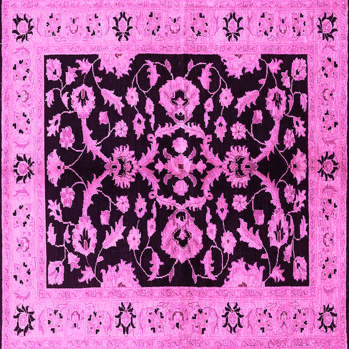 Square Oriental Pink Traditional Rug, urb2861pnk