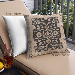 Front View of Mid-Century Modern Urban Square Bakers Brown Throw Pillow, 18 inch by 18 inch, pwurb2861