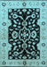 Machine Washable Oriental Light Blue Traditional Rug, wshurb2861lblu