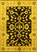 Machine Washable Oriental Yellow Traditional Rug, wshurb2861yw