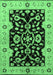 Machine Washable Oriental Emerald Green Traditional Area Rugs, wshurb2861emgrn