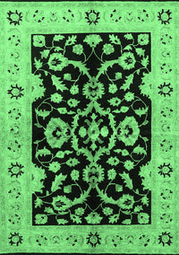 Oriental Emerald Green Traditional Rug, urb2861emgrn