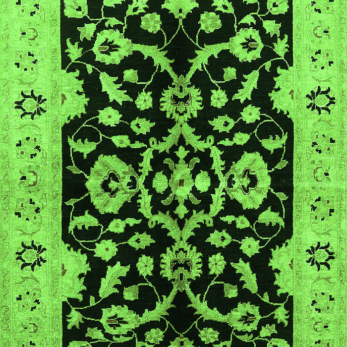 Oriental Green Traditional Rug, urb2861grn