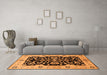 Machine Washable Oriental Orange Traditional Area Rugs in a Living Room, wshurb2861org