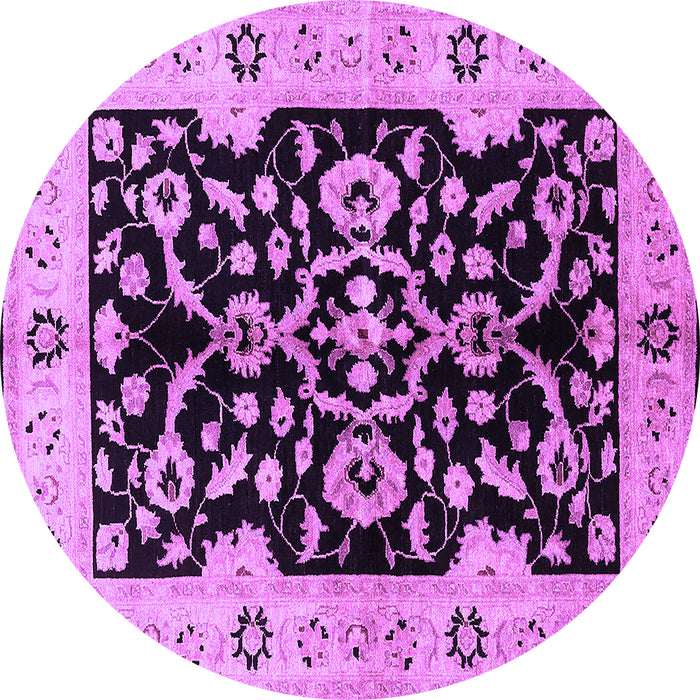 Round Oriental Purple Traditional Rug, urb2861pur