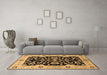 Machine Washable Oriental Brown Traditional Rug in a Living Room,, wshurb2861brn