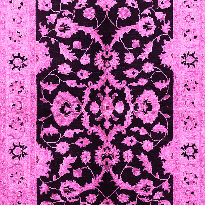 Machine Washable Oriental Pink Traditional Rug, wshurb2861pnk