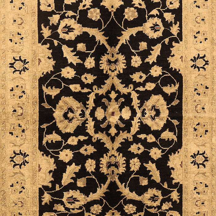 Machine Washable Oriental Brown Traditional Rug, wshurb2861brn