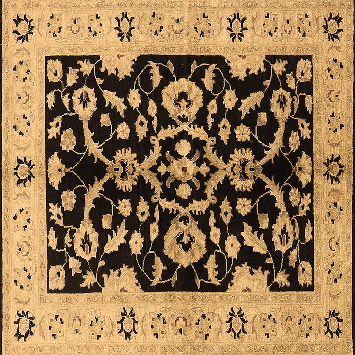 Square Oriental Brown Traditional Rug, urb2861brn
