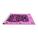 Sideview of Machine Washable Oriental Pink Traditional Rug, wshurb2861pnk