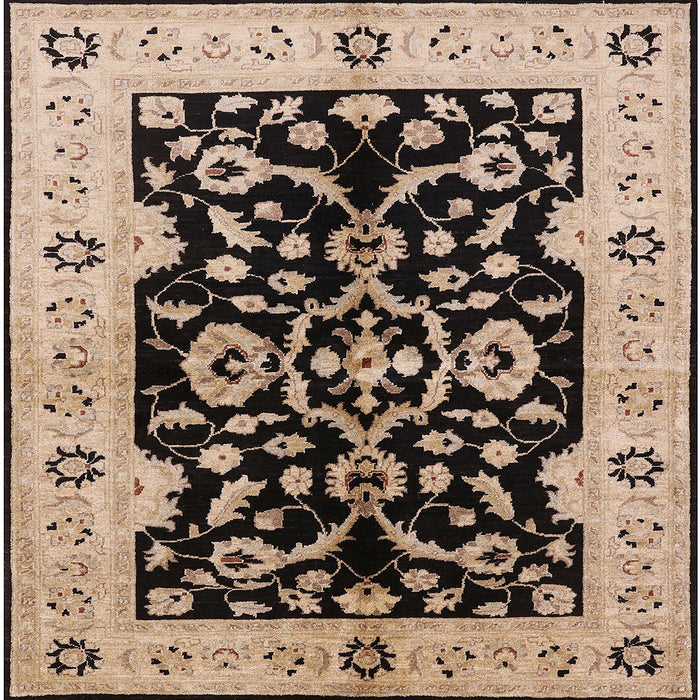 Square Mid-Century Modern Bakers Brown Oriental Rug, urb2861