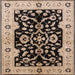Square Mid-Century Modern Bakers Brown Oriental Rug, urb2861