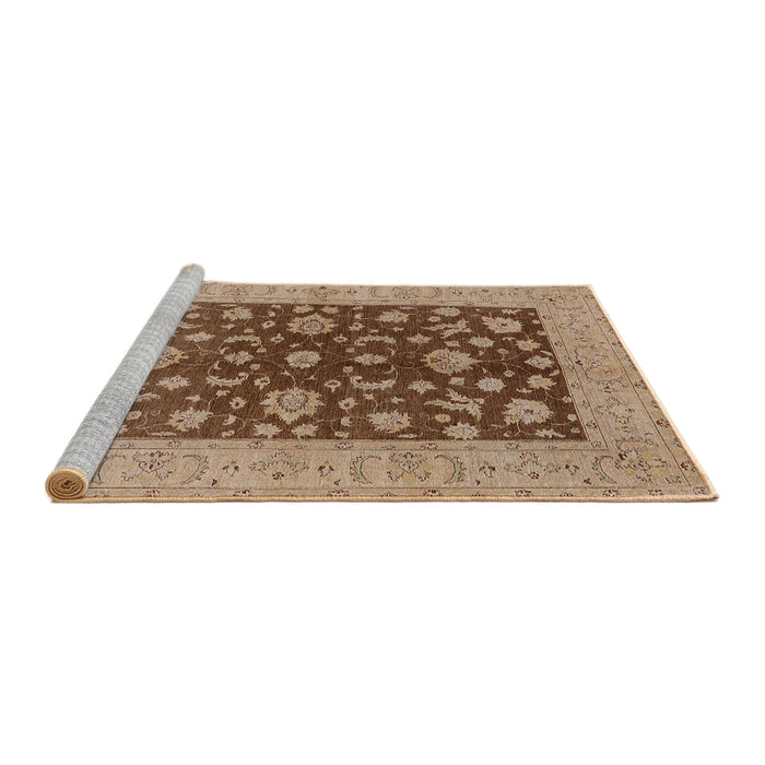 Sideview of Machine Washable Industrial Modern Saddle Brown Rug, wshurb2862