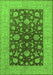 Machine Washable Oriental Green Industrial Area Rugs, wshurb2862grn