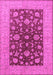 Machine Washable Oriental Pink Industrial Rug, wshurb2862pnk