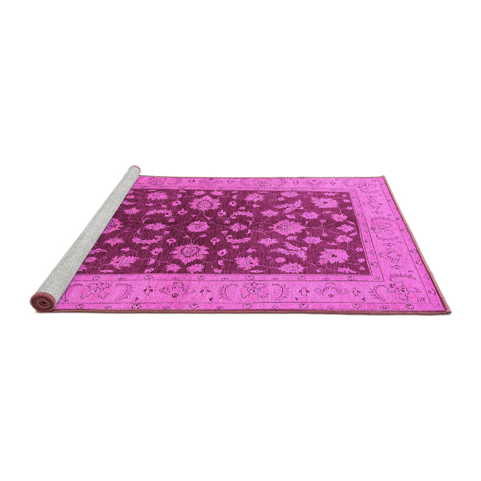 Sideview of Machine Washable Oriental Pink Industrial Rug, wshurb2862pnk