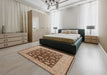 Mid-Century Modern SaddleBrown Oriental Rug in a Bedroom, urb2862