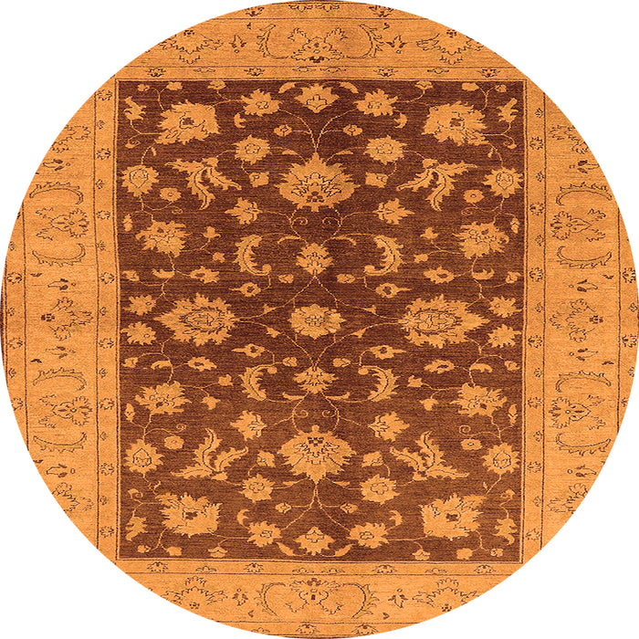 Round Oriental Orange Industrial Rug, urb2862org