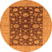 Round Oriental Orange Industrial Rug, urb2862org