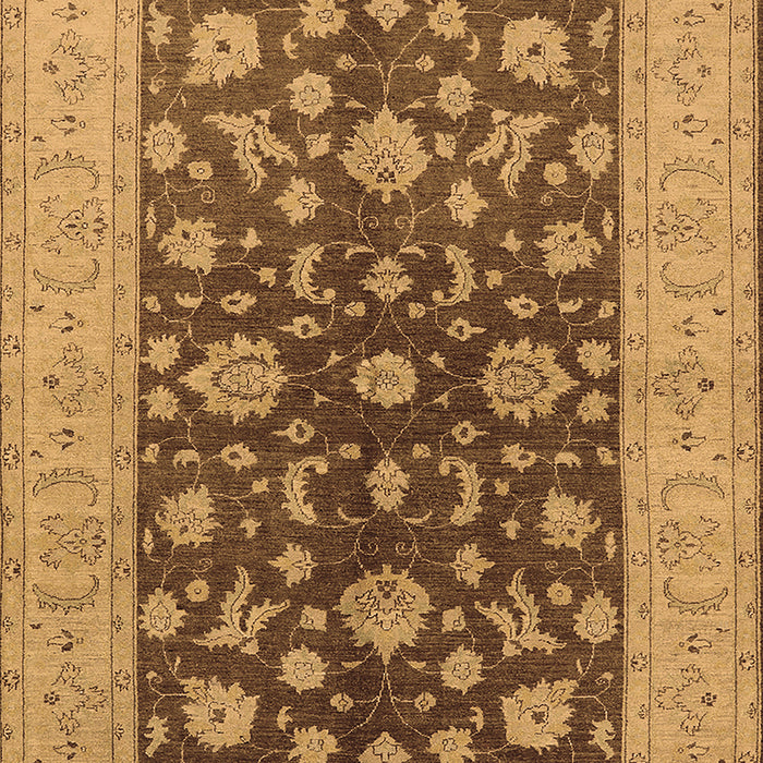 Machine Washable Oriental Brown Industrial Rug, wshurb2862brn