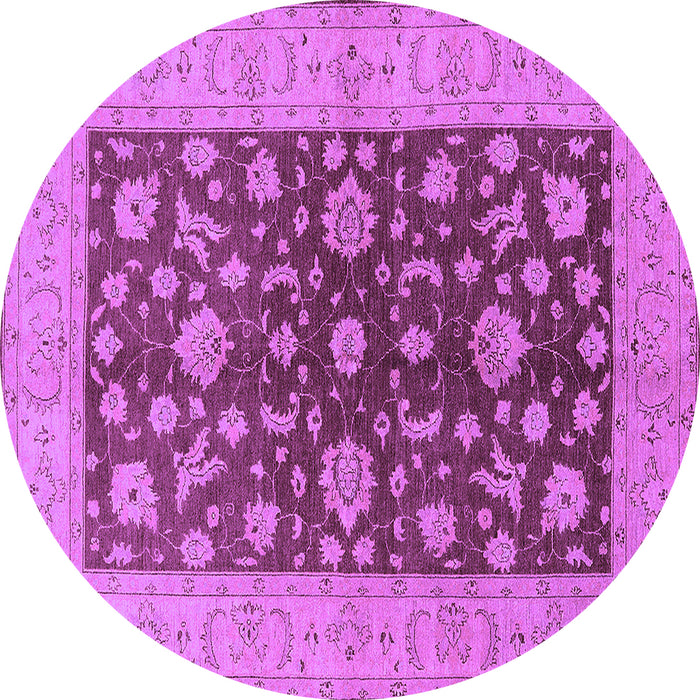 Round Oriental Purple Industrial Rug, urb2862pur