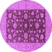 Round Oriental Purple Industrial Rug, urb2862pur