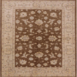 Square Mid-Century Modern SaddleBrown Oriental Rug, urb2862