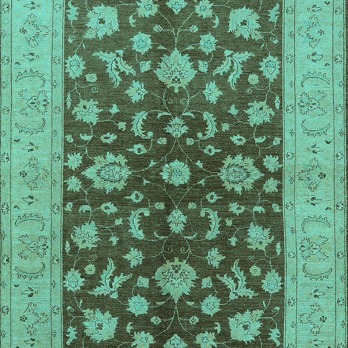 Machine Washable Oriental Turquoise Industrial Area Rugs, wshurb2862turq