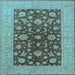 Square Oriental Light Blue Industrial Rug, urb2862lblu