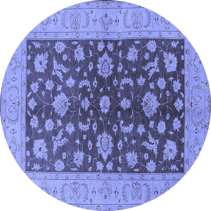 Round Oriental Blue Industrial Rug, urb2862blu