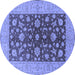 Round Oriental Blue Industrial Rug, urb2862blu