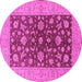 Round Oriental Pink Industrial Rug, urb2862pnk