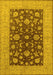 Machine Washable Oriental Yellow Industrial Rug, wshurb2862yw