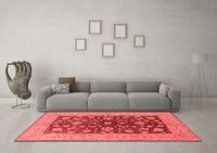 Machine Washable Oriental Red Industrial Rug, wshurb2862red