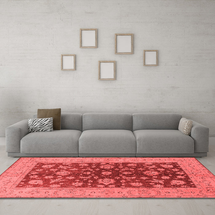Industrial Red Washable Rugs