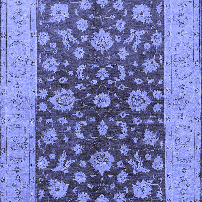 Machine Washable Oriental Blue Industrial Rug, wshurb2862blu