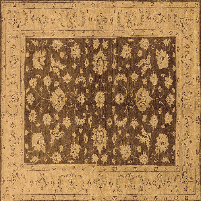 Square Machine Washable Oriental Brown Industrial Rug, wshurb2862brn