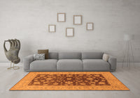 Machine Washable Oriental Orange Industrial Rug, wshurb2862org