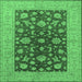 Square Oriental Emerald Green Industrial Rug, urb2862emgrn