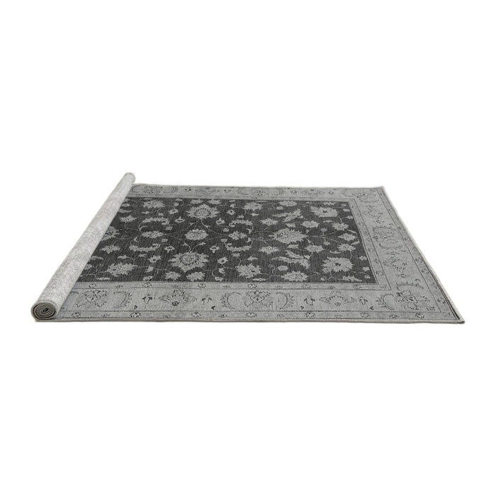 Sideview of Machine Washable Oriental Gray Industrial Rug, wshurb2862gry