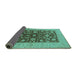 Sideview of Oriental Turquoise Industrial Rug, urb2862turq