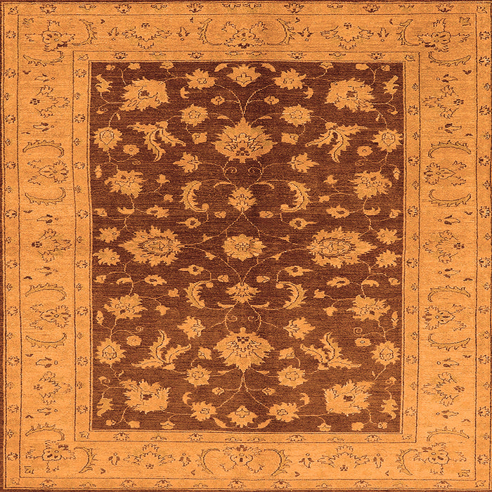 Square Oriental Orange Industrial Rug, urb2862org