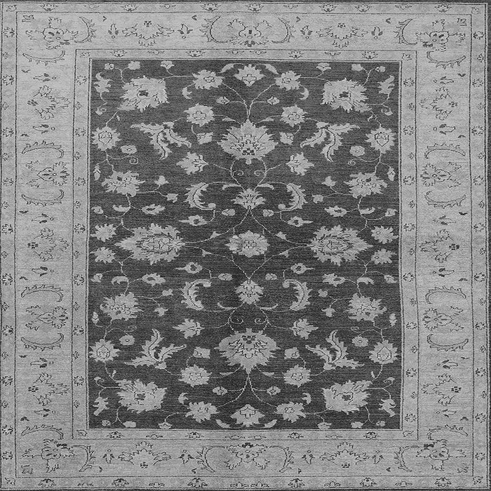 Square Machine Washable Oriental Gray Industrial Rug, wshurb2862gry