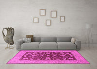 Machine Washable Oriental Pink Industrial Rug, wshurb2862pnk