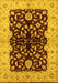 Machine Washable Oriental Yellow Industrial Rug, wshurb2863yw