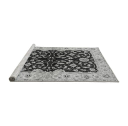 Sideview of Machine Washable Oriental Gray Industrial Rug, wshurb2863gry
