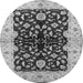 Round Oriental Gray Industrial Rug, urb2863gry