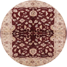 Round Mid-Century Modern Pastel Orange Oriental Rug, urb2863