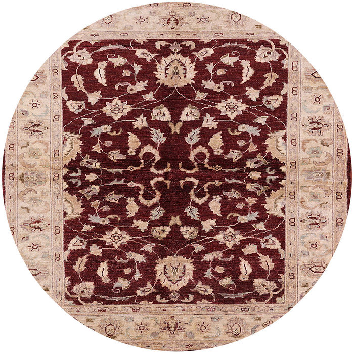 Round Mid-Century Modern Pastel Orange Oriental Rug, urb2863