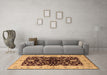 Machine Washable Oriental Brown Industrial Rug in a Living Room,, wshurb2863brn